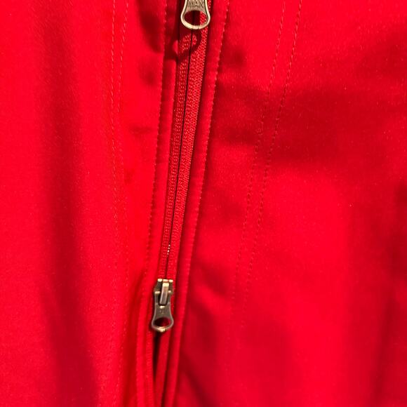 Utility Red rain jacket with hood XSmall 0-2 Free Tech Double Zipper Warm Cozy - Picture 4 of 6